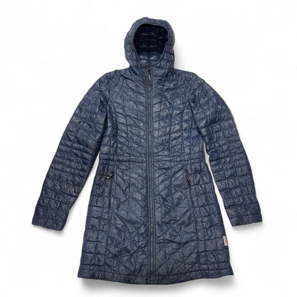 The North Face Thermoball Eco‎ Parka Hooded Coat Womens Small Jacket Blue Long
